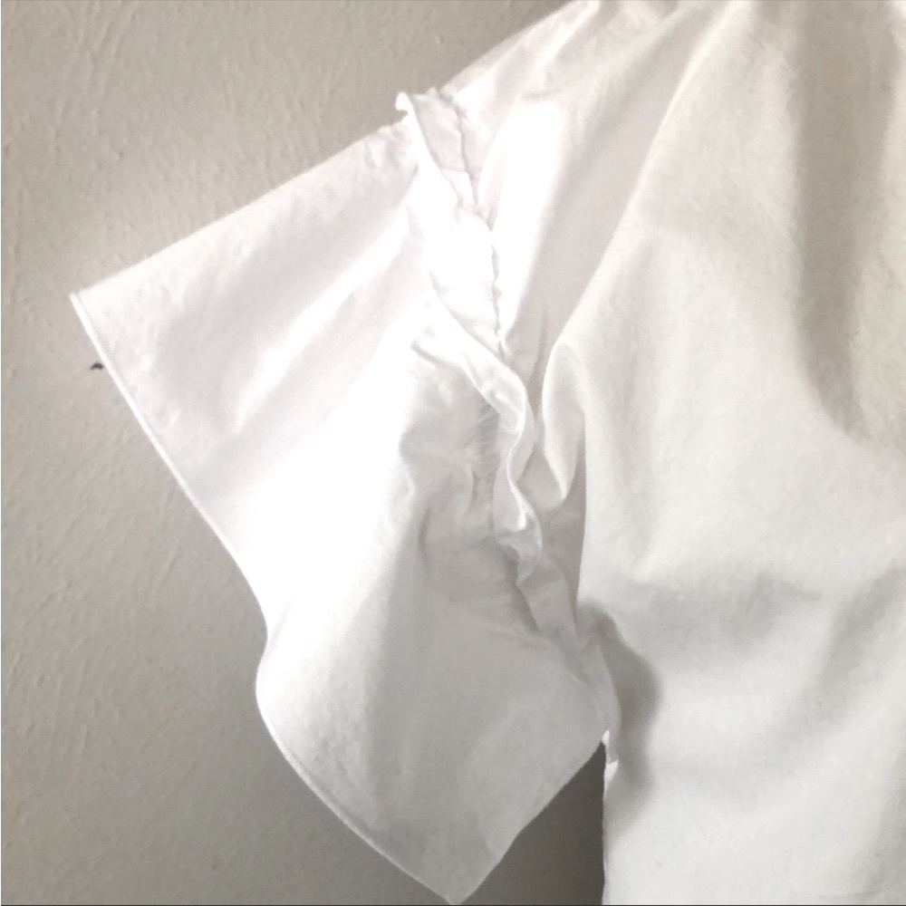 A Loves A White Cotton Ruffle Sleeve Top S